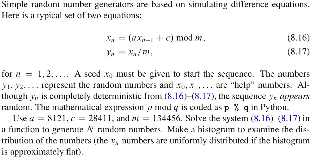 Solved Simple random number generators are based on | Chegg.com