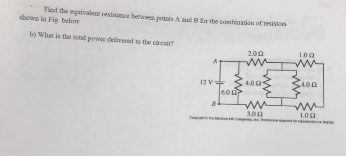 Solved Find The Equivalent Resistance Between Points A And B | Chegg.com