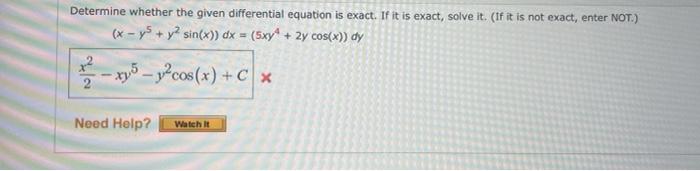 Solved Determine Whether The Given Differential Equation Is | Chegg.com