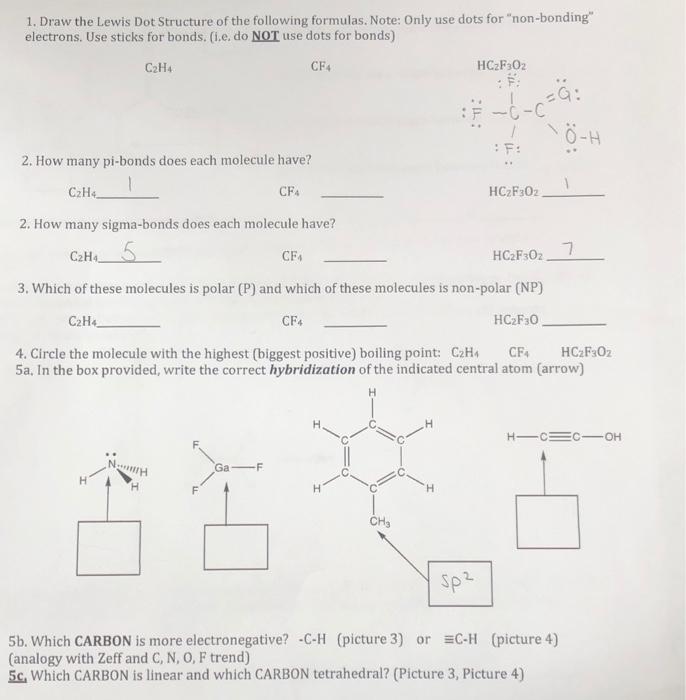 Solved 1. Draw the Lewis Dot Structure of the following Chegg