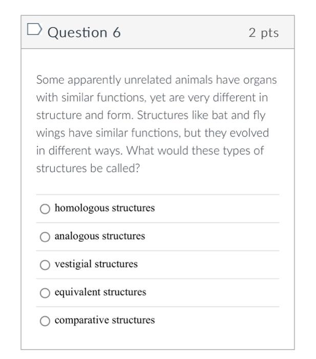 Solved Some apparently unrelated animals have organs with | Chegg.com