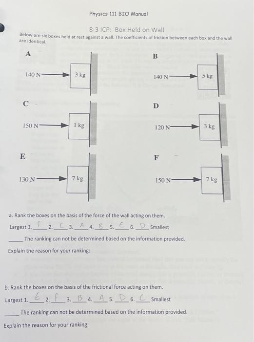 Solved 8-3 ICP: Box Held on Wall Below are six boxes held at | Chegg.com
