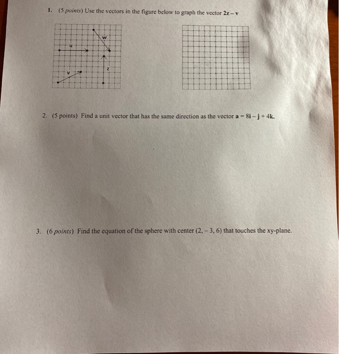 Solved 1. (5 points) Use the vectors in the figure below to | Chegg.com