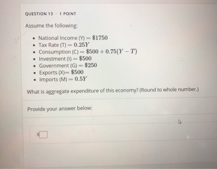 Solved QUESTION 13. 1 POINT Assume The Following: • National | Chegg.com