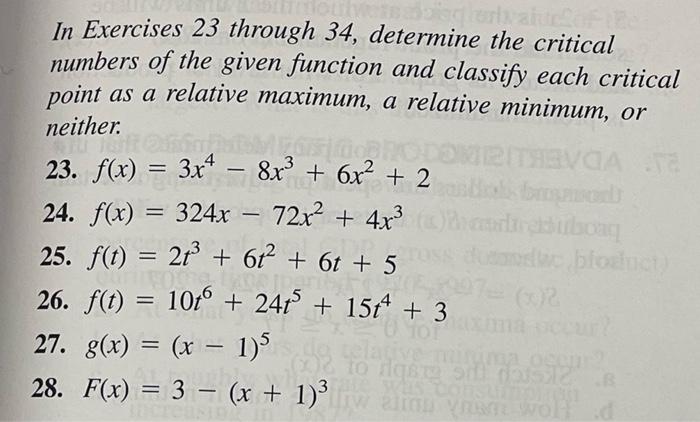 Solved In Exercises 23 Through 34, Determine The Critical | Chegg.com