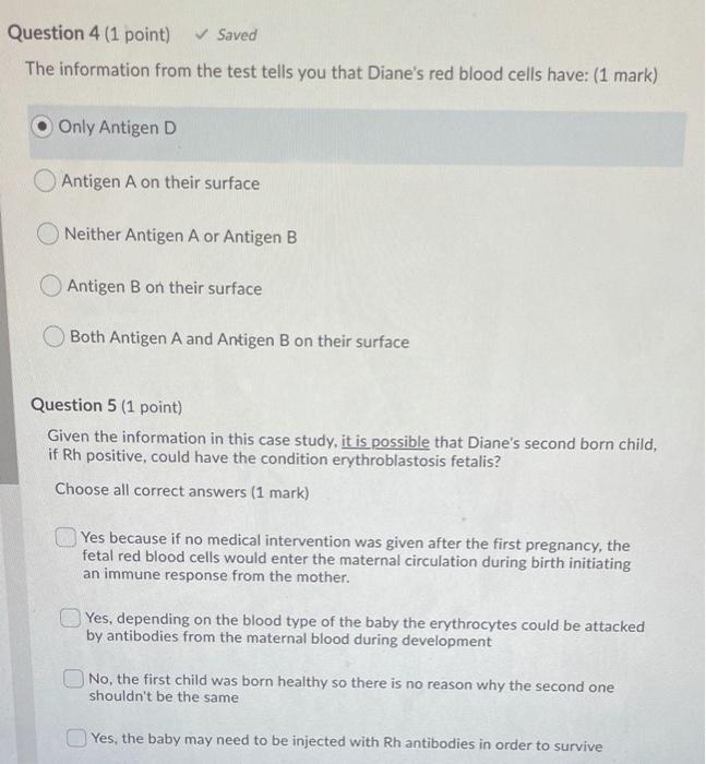 Solved PART B1 Question 2 (1 Point) Saved A Diane And | Chegg.com