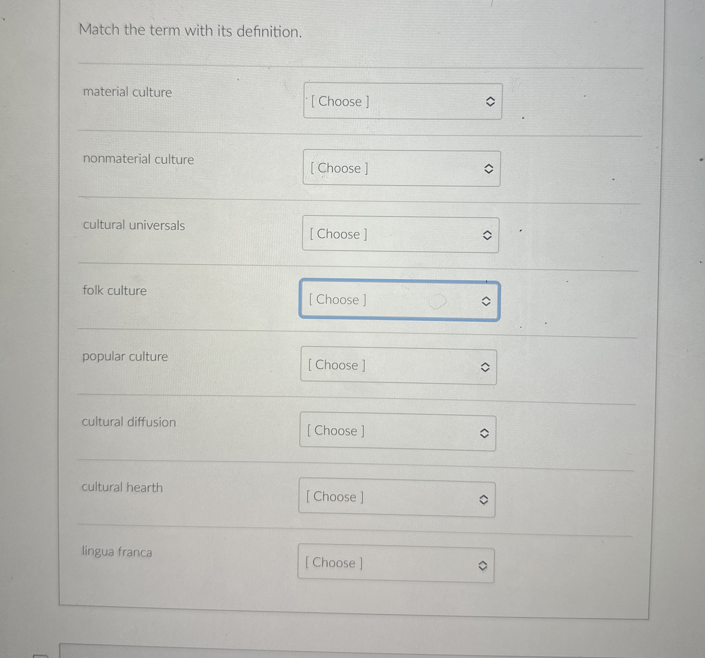 Solved Match the term with its definition.material | Chegg.com