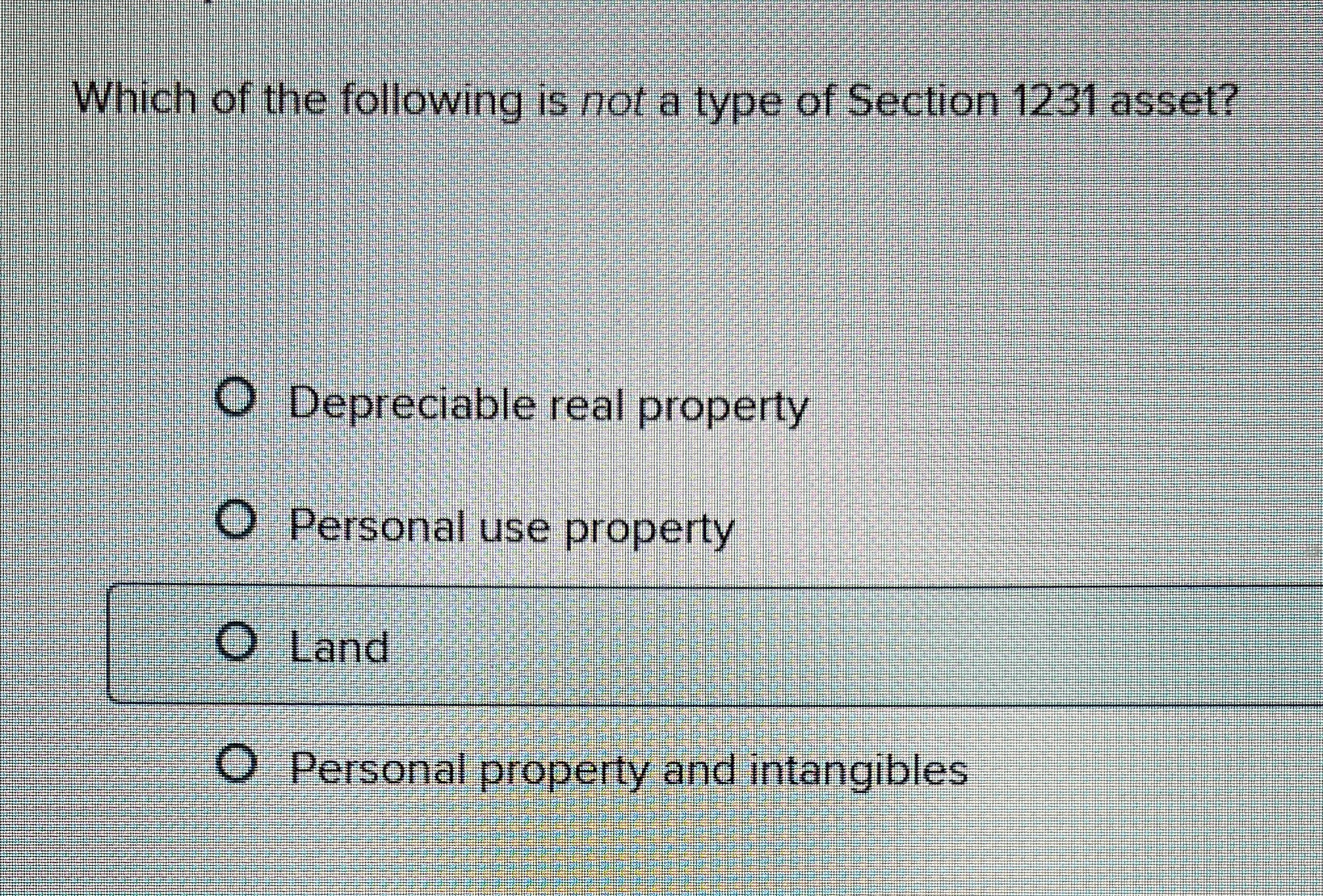 Solved Which of the following is not a type of Section 1231