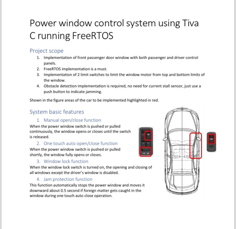 Solved i need a C code.Power window control system using | Chegg.com