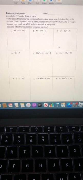 factoring assignment answers