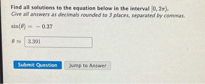 Solved Find all solutions to the equation below in the | Chegg.com