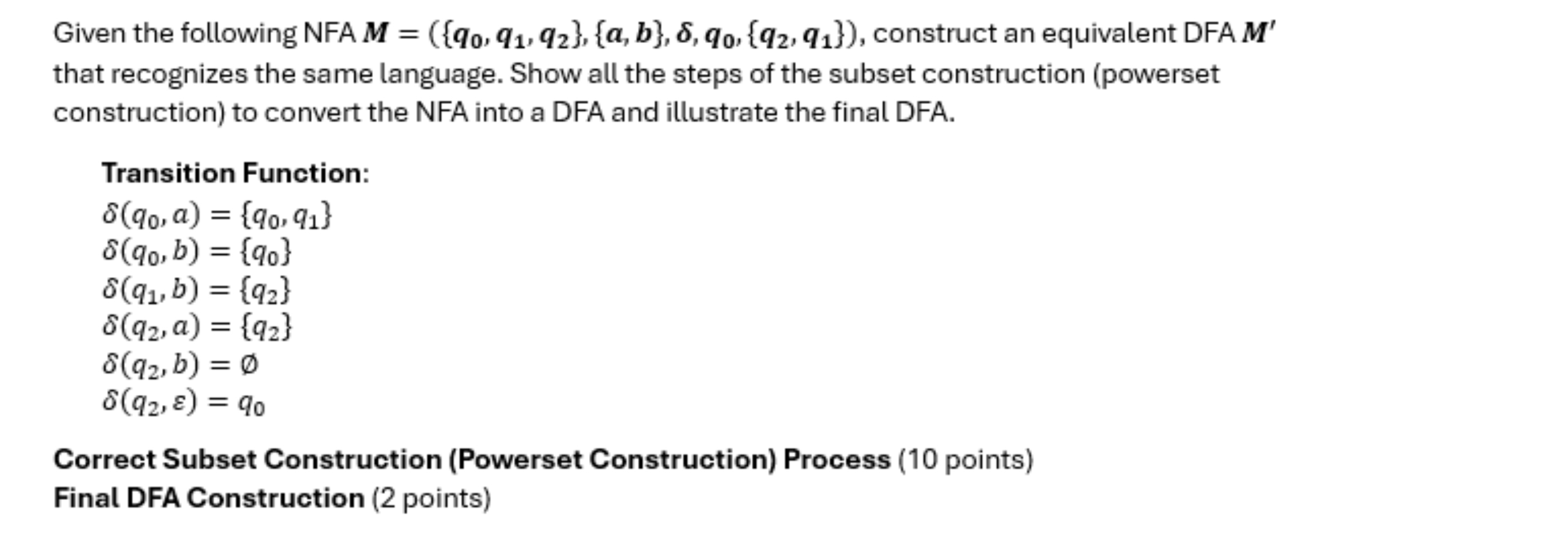 Solved Given the following NFA | Chegg.com