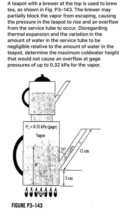 Solved A teapot with a brewer at the top is used to brew | Chegg.com