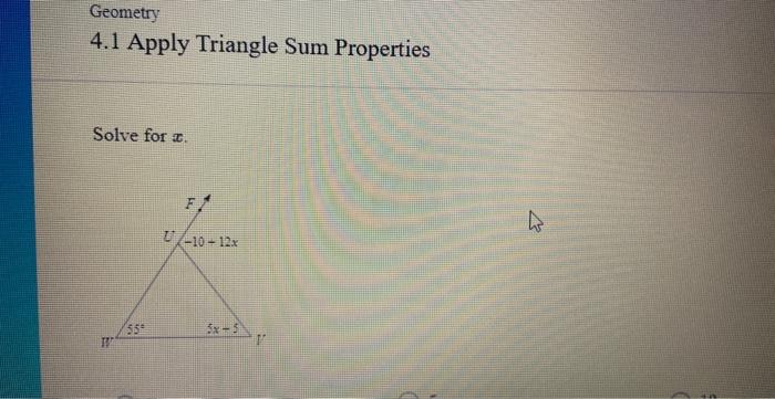 geometry homework 4.1 apply triangle sum properties answers