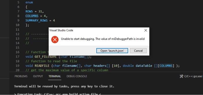 the C code 8include #include #include #define ROWS | Chegg.com