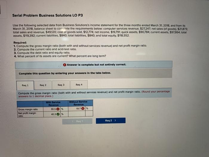 Solved Serial Problem Business Solutions LO P3 Use The Chegg Com