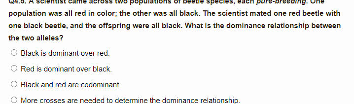 Solved population was all red in color; the other was all | Chegg.com