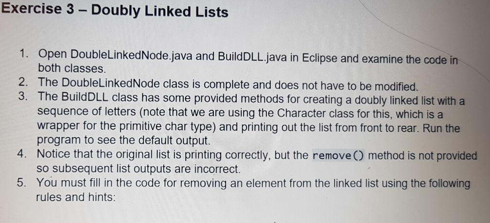 Solved Exercise 3 - Doubly Linked Lists 1. Open | Chegg.com