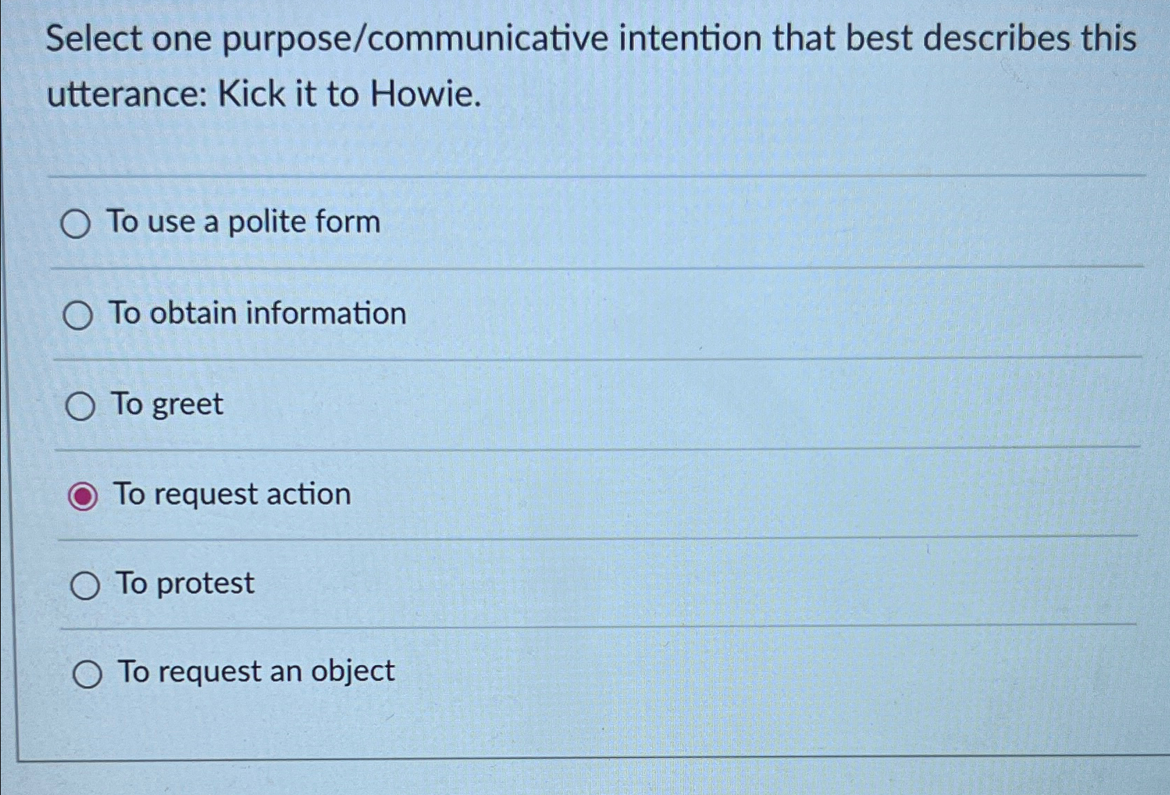 Solved Select one purpose/communicative intention that best | Chegg.com