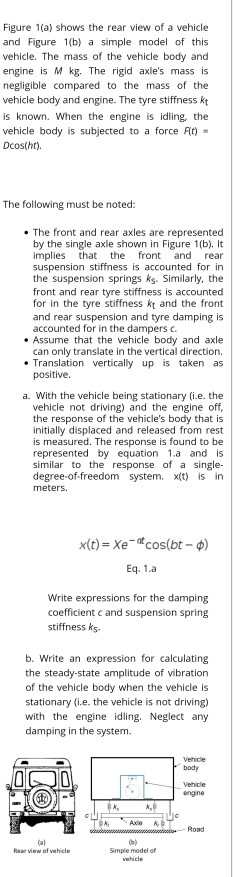 Figure 1(a) shows the rear view of a vehicle and | Chegg.com