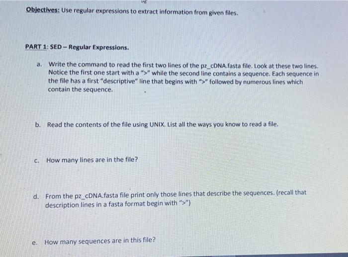 Objectives: Use regular expressions to extract | Chegg.com