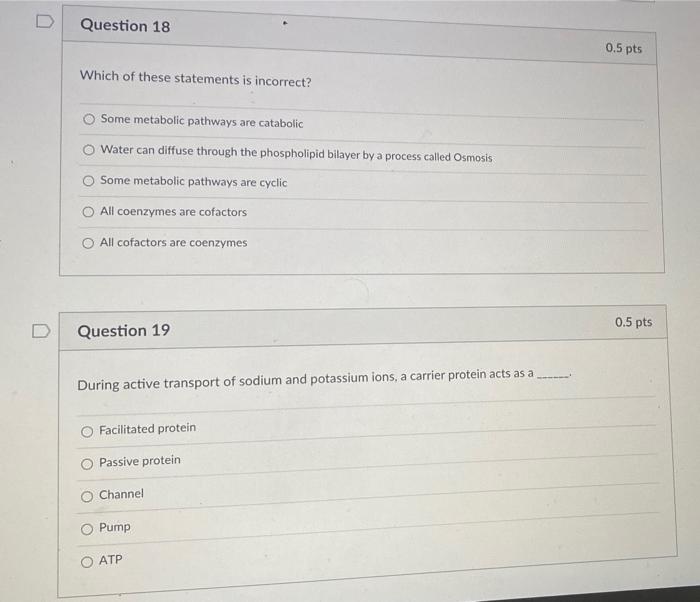 Solved D Question 18 0.5 pts Which of these statements is | Chegg.com