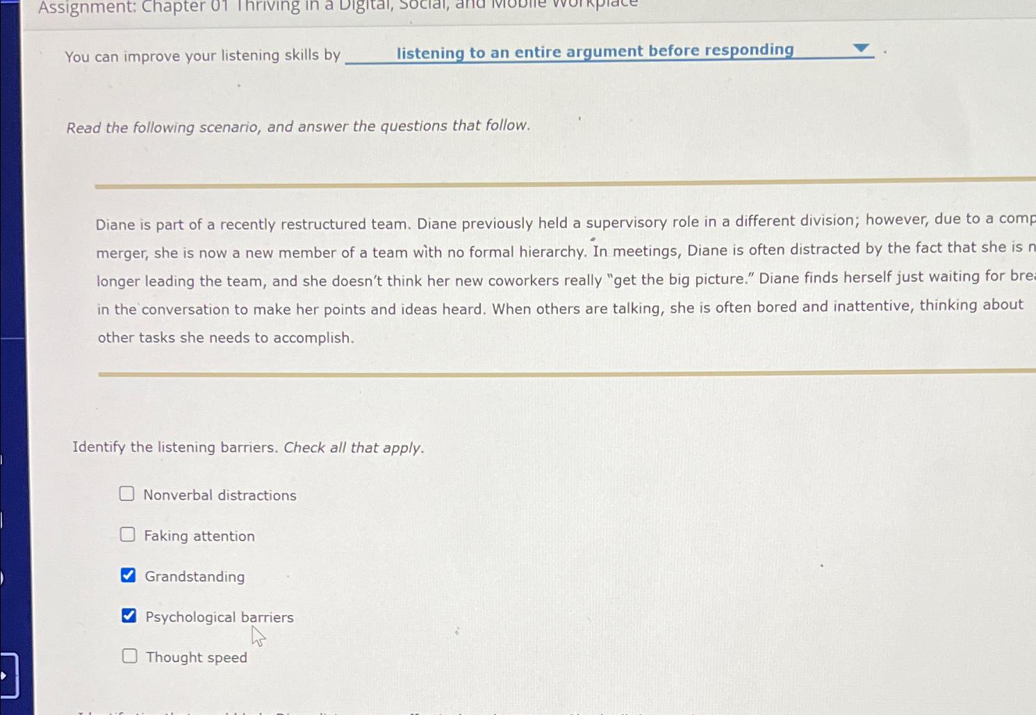 assignment plan listening answers