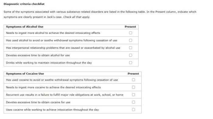 case study 1 for substance related disorders jack