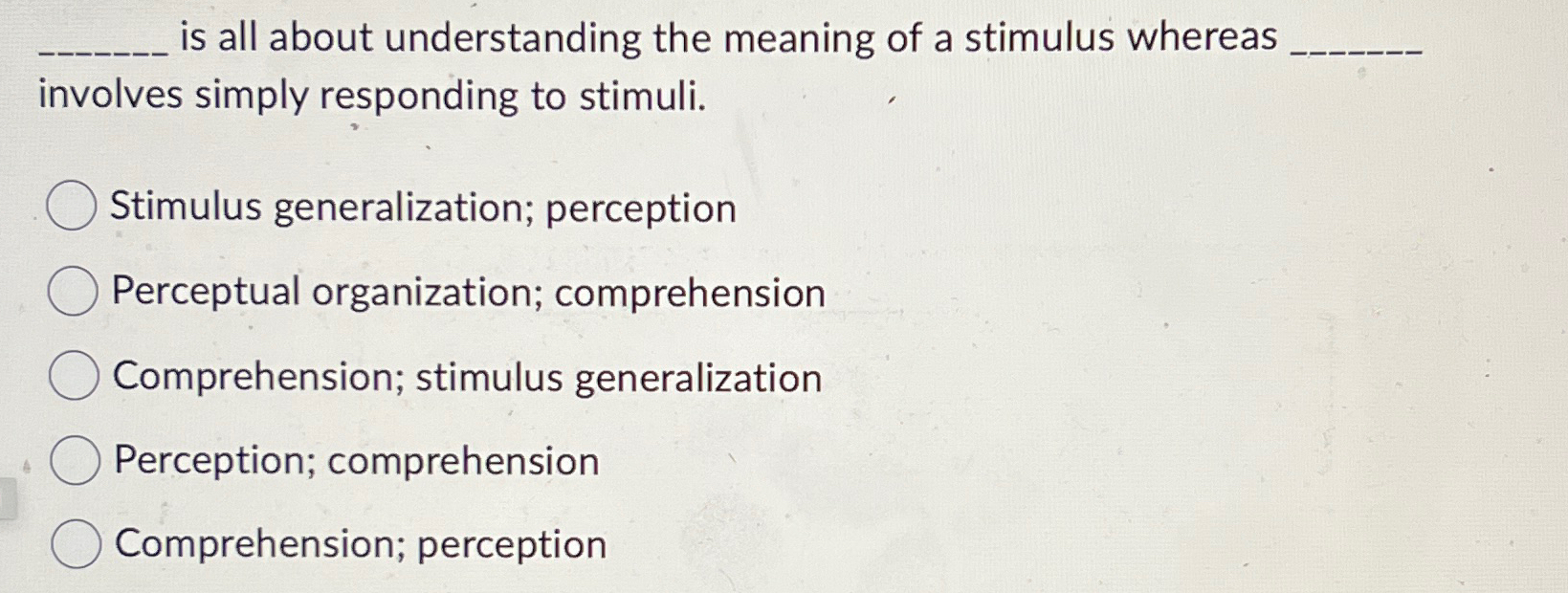 Solved is all about understanding the meaning of a stimulus