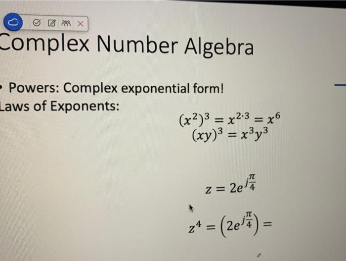 Solved 288 X Complex Number Algebra - Powers: Complex | Chegg.com