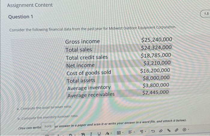 Solved Assignment Content 1.5 Question 1 Consider the | Chegg.com
