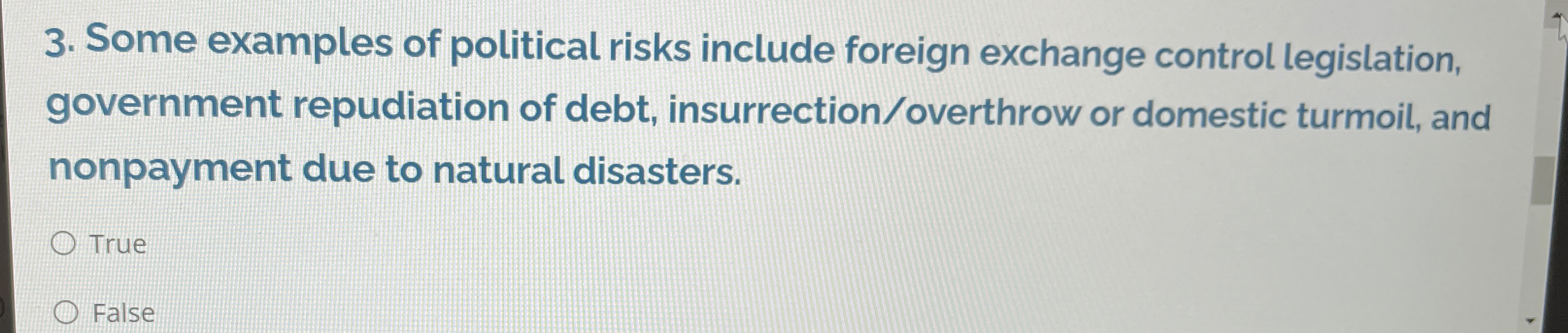 Solved Some examples of political risks include foreign | Chegg.com