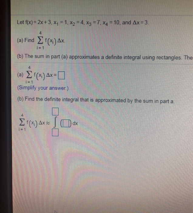 Solved a) simplify b) write the definite integral that the | Chegg.com