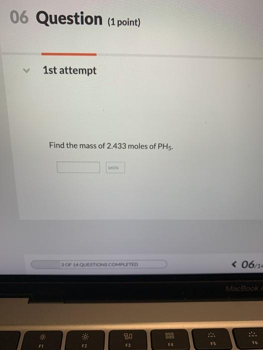 Solved 06 Question (1 point) 1st attempt Find the mass of | Chegg.com
