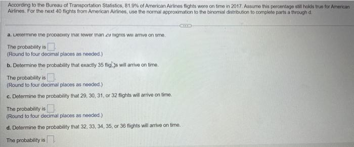 Solved According To The Bureau Of Transportation Statistics, | Chegg.com