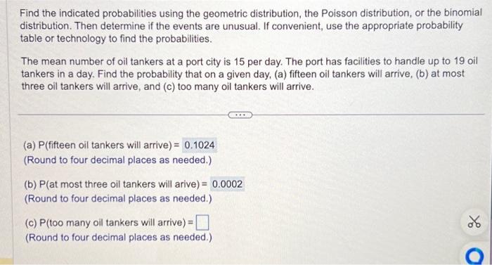 Solved Find the indicated probabilities using the geometric | Chegg.com
