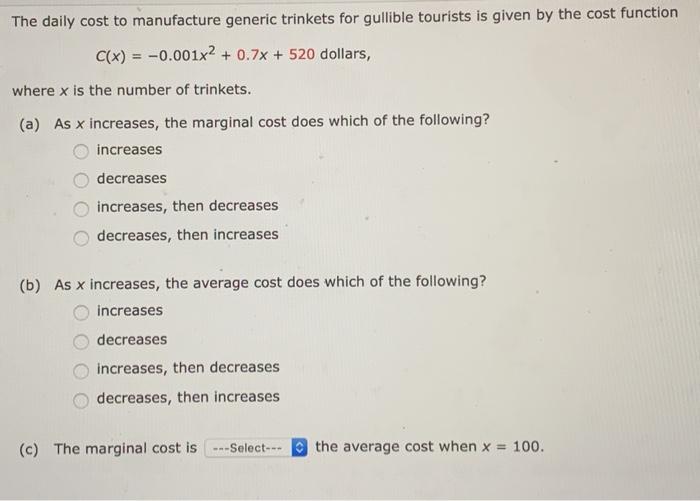 solved-the-daily-cost-to-manufacture-generic-trinkets-for-chegg