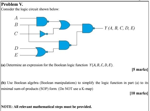 Solved Problem V. Consider The Logic Circuit Shown Below: A | Chegg.com