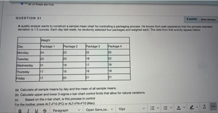 Solved A quality analyst wants to construct a sample mean | Chegg.com