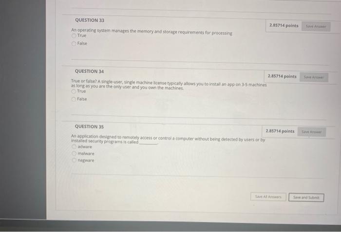 Solved Question Completion Status: 2.85714 points Save | Chegg.com