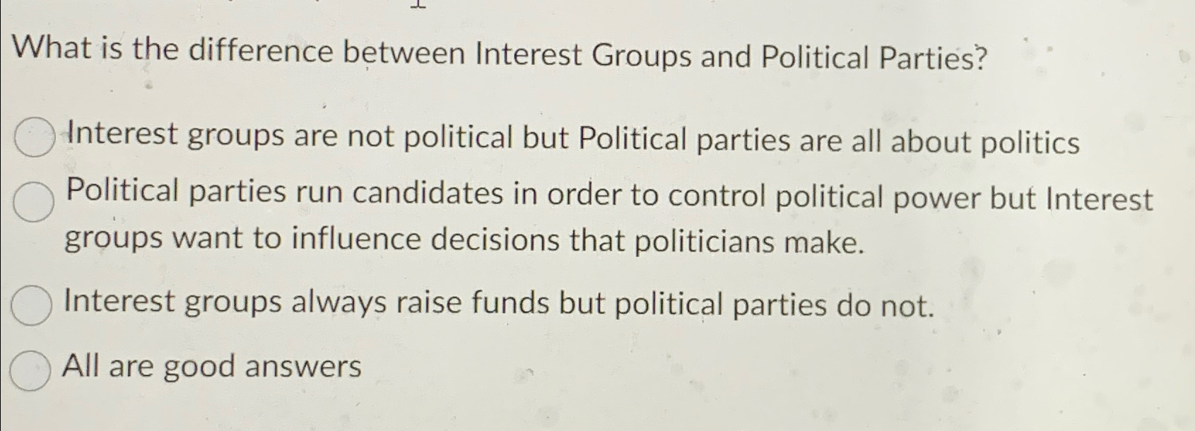 what do interest groups and political parties have in common