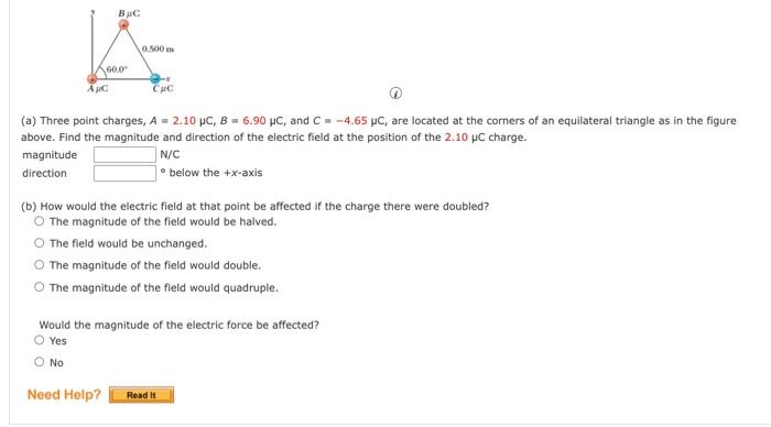 Solved The figure below shows three small, charged beads, | Chegg.com