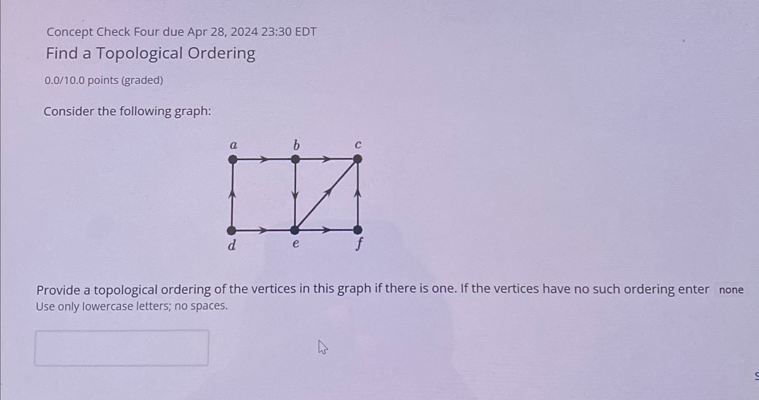 Solved Concept Check Four due Apr 28, 2024 23:30 ﻿EDTFind a | Chegg.com