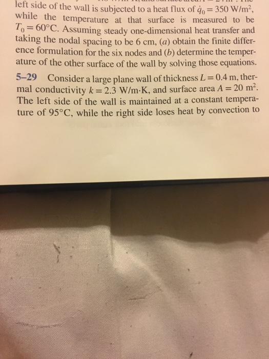Solved left side of the wall is subjected to a heat flux of | Chegg.com