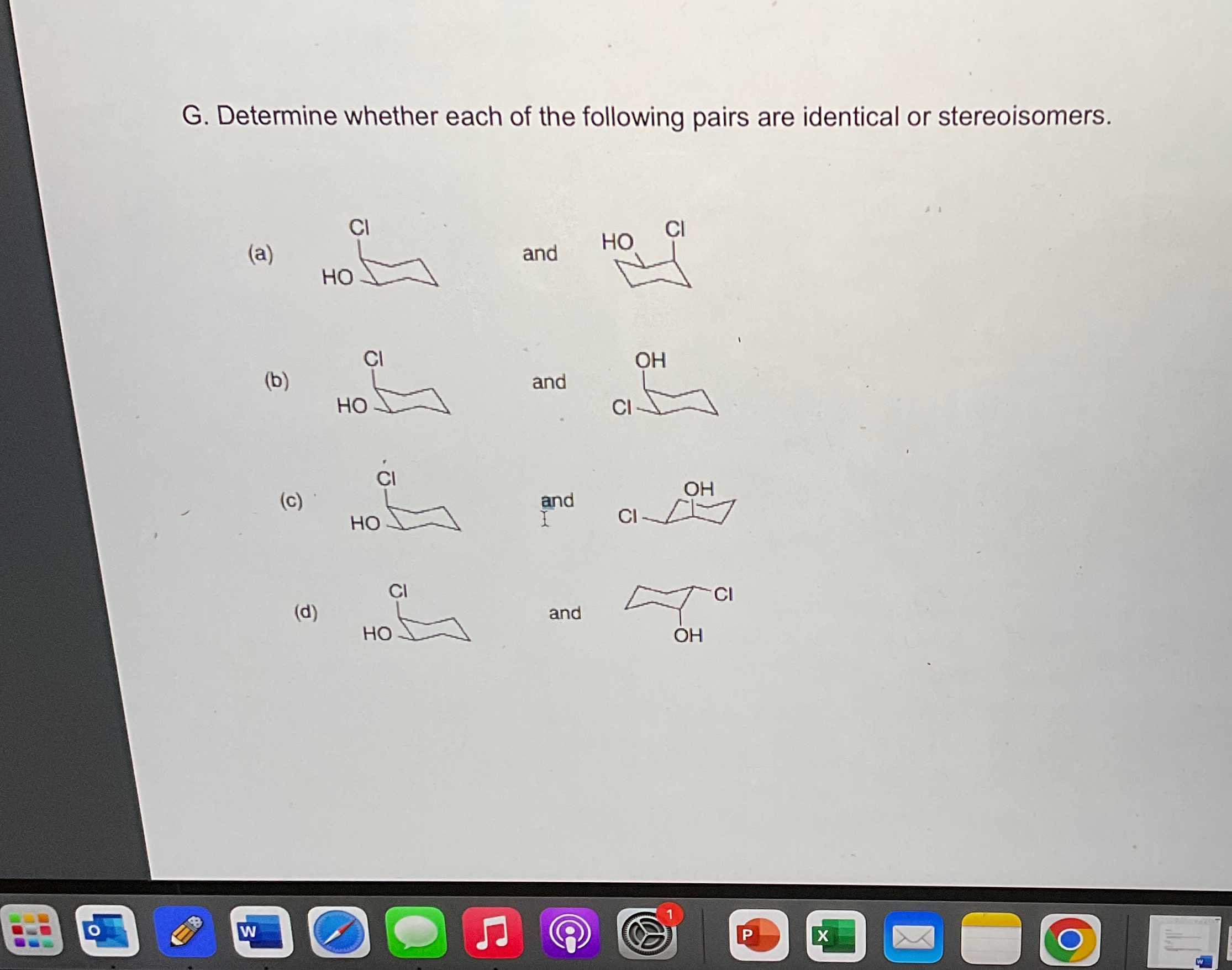 Solved G. ﻿Determine whether each of the following pairs are | Chegg.com