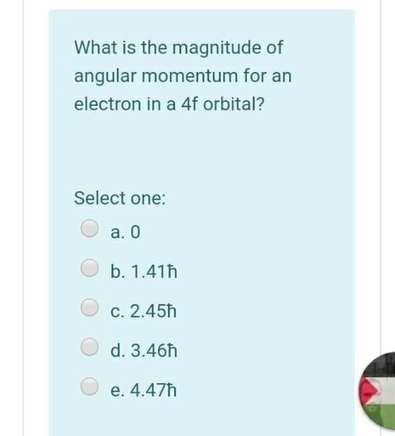 Solved What is the magnitude of angular momentum for an | Chegg.com