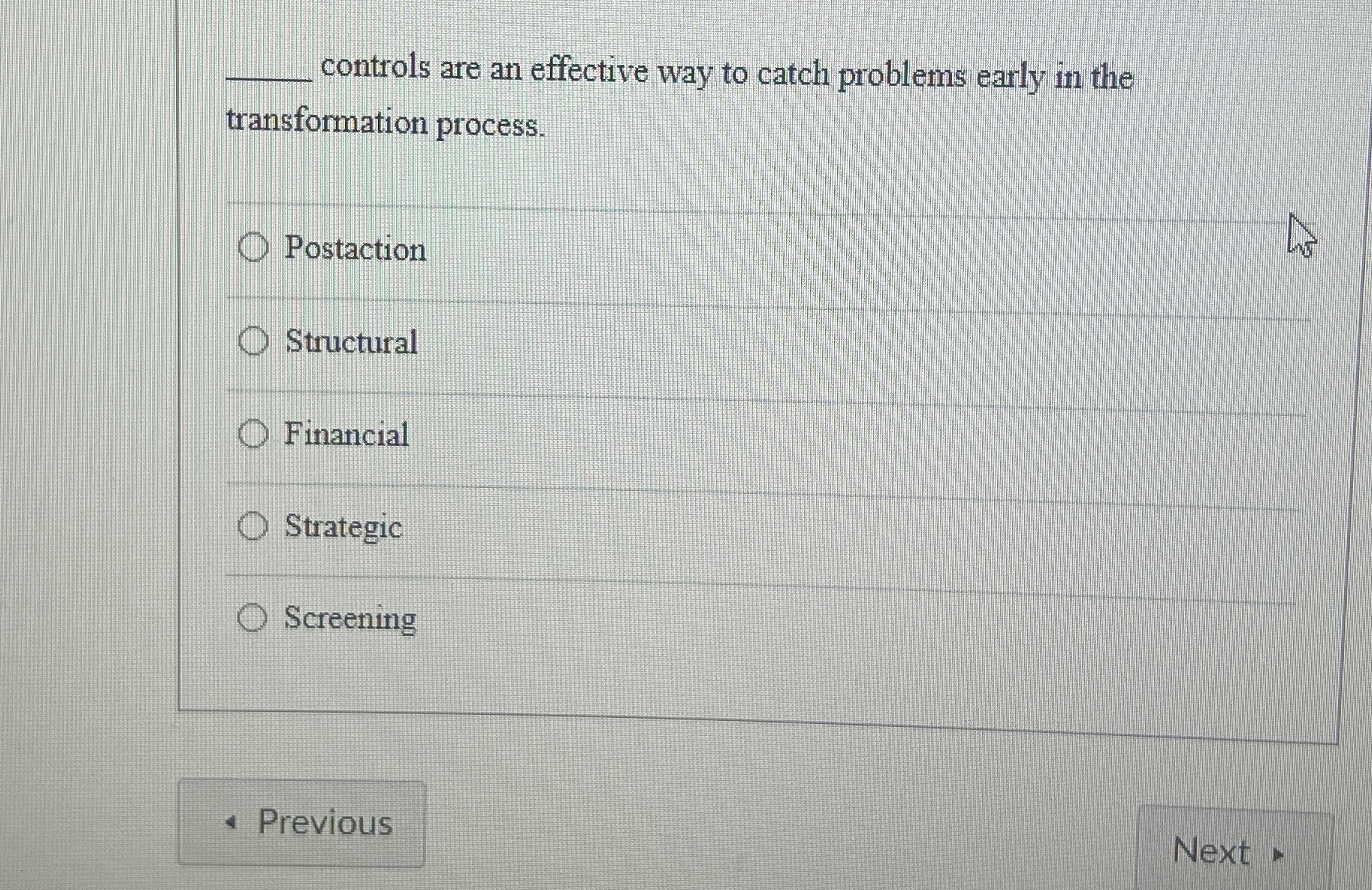 Solved q,controls are an effective way to catch problems | Chegg.com