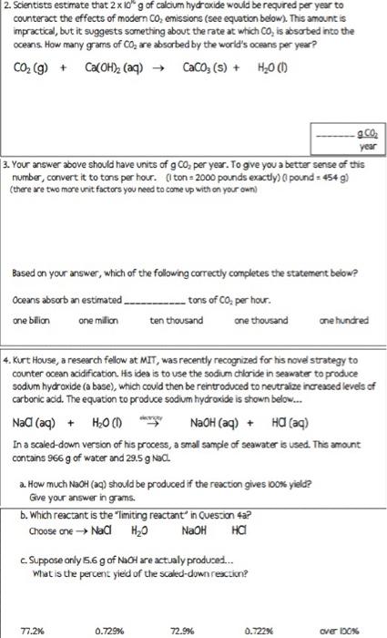 Solved 2. Scientists estimate that 2×106 g of calcium | Chegg.com