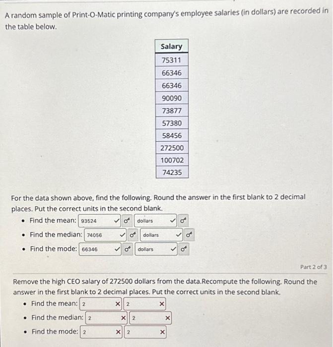 Solved A random sample of Print-O-Matic printing company's | Chegg.com