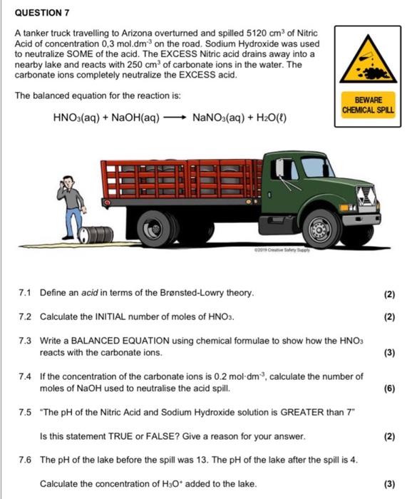 Solved QUESTION 7 A Tanker Truck Travelling To Arizona | Chegg.com